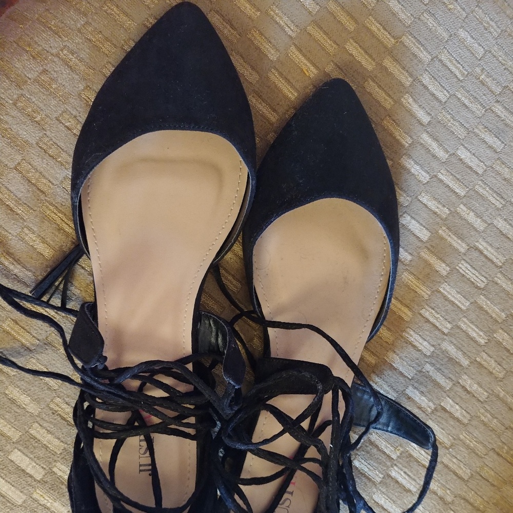 Cute black tie up shoes